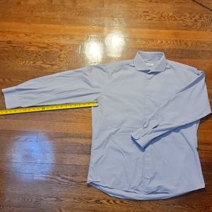 Men's light grey button up dress shirt